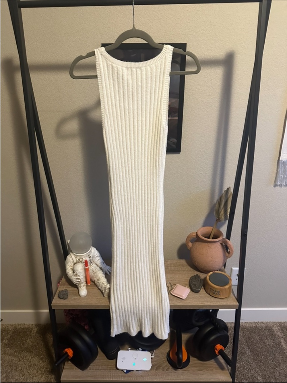 Sonoma x Lauren Lane Ivory Ribbed Knit Tank Midi Dress - Picture 4 of 5